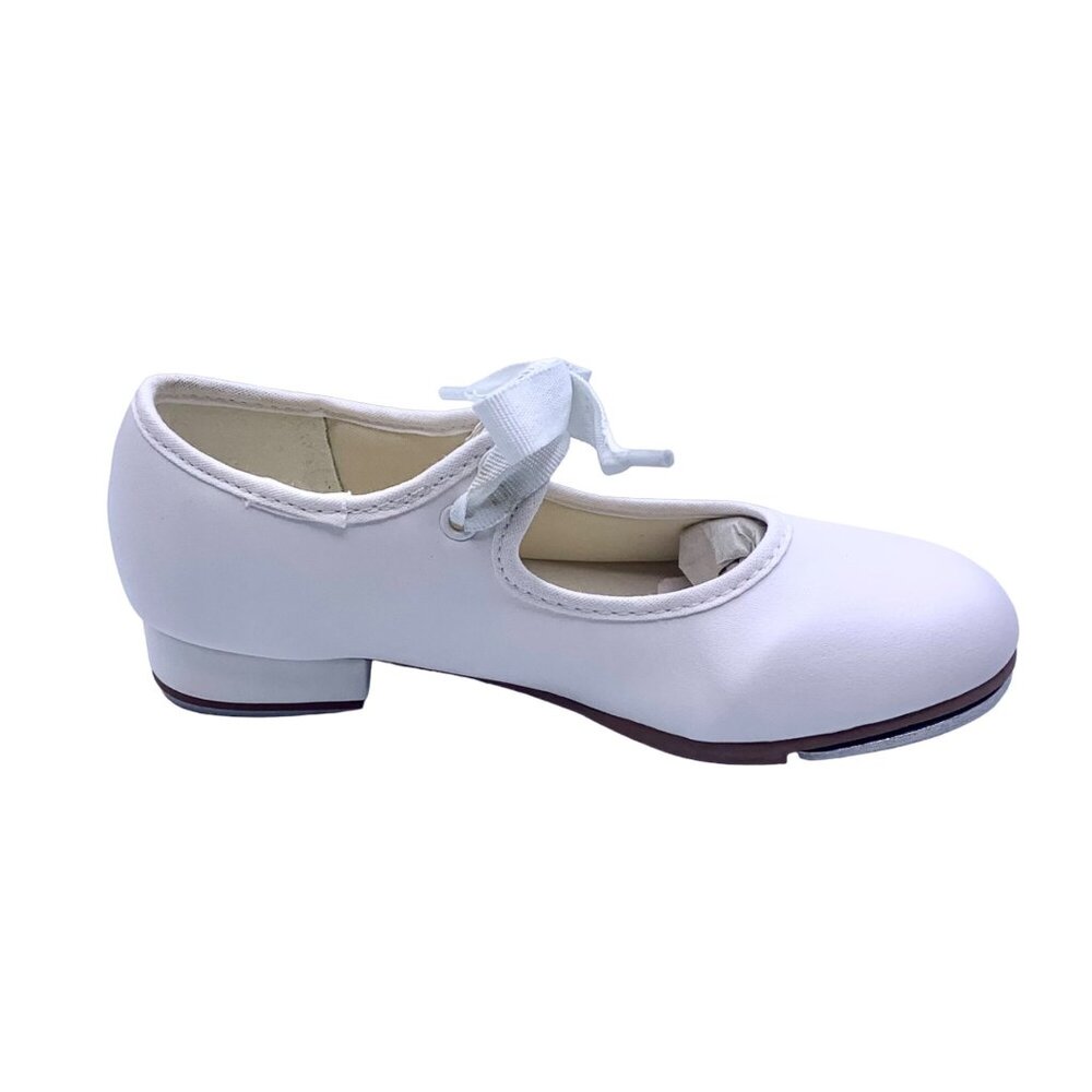 So Danca White Tyette Tap Valiant Vegan 10 Shoes Elastic Snaps Dance Recital - Picture 4 of 10